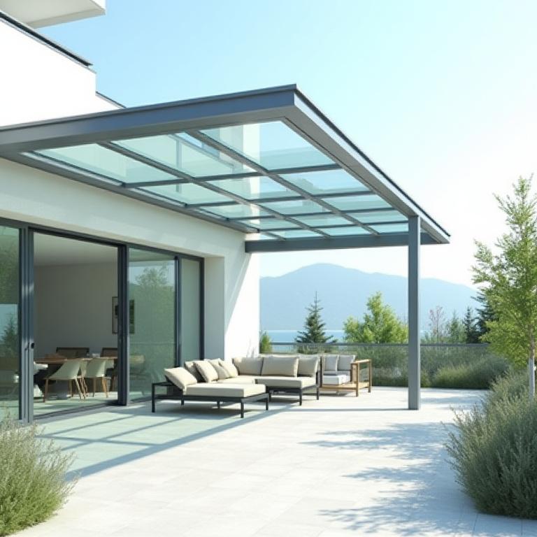 Glas-Stahl Terrassenüberdachung